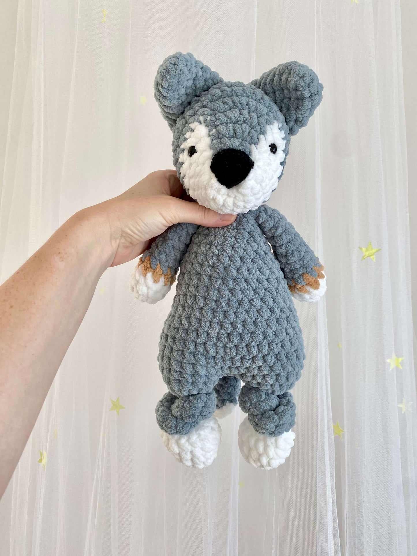 "Rudi" the Wolf - Large Knotted Lovey