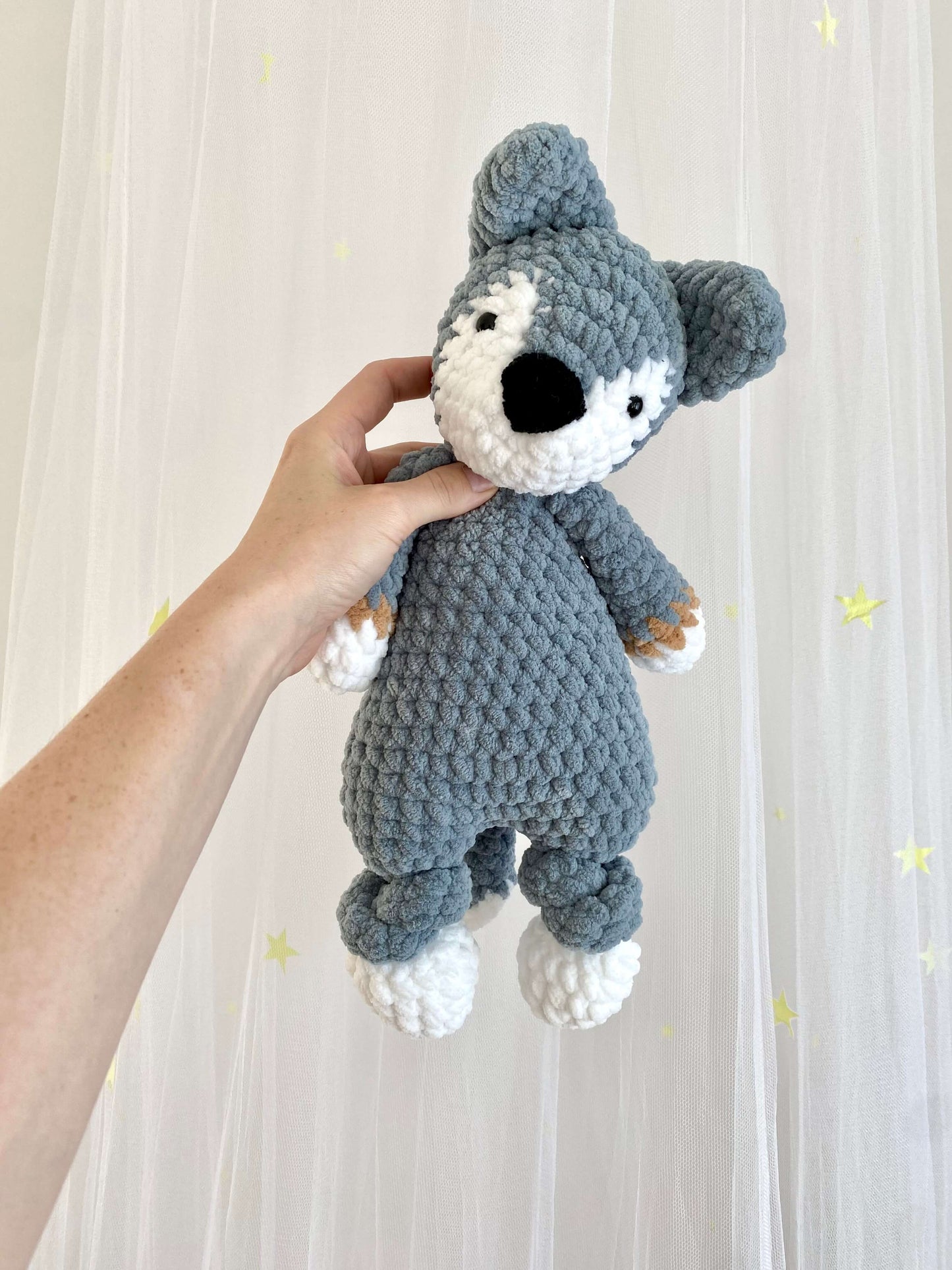 "Rudi" der Wolf - Großes Kuscheltier zum Knoten