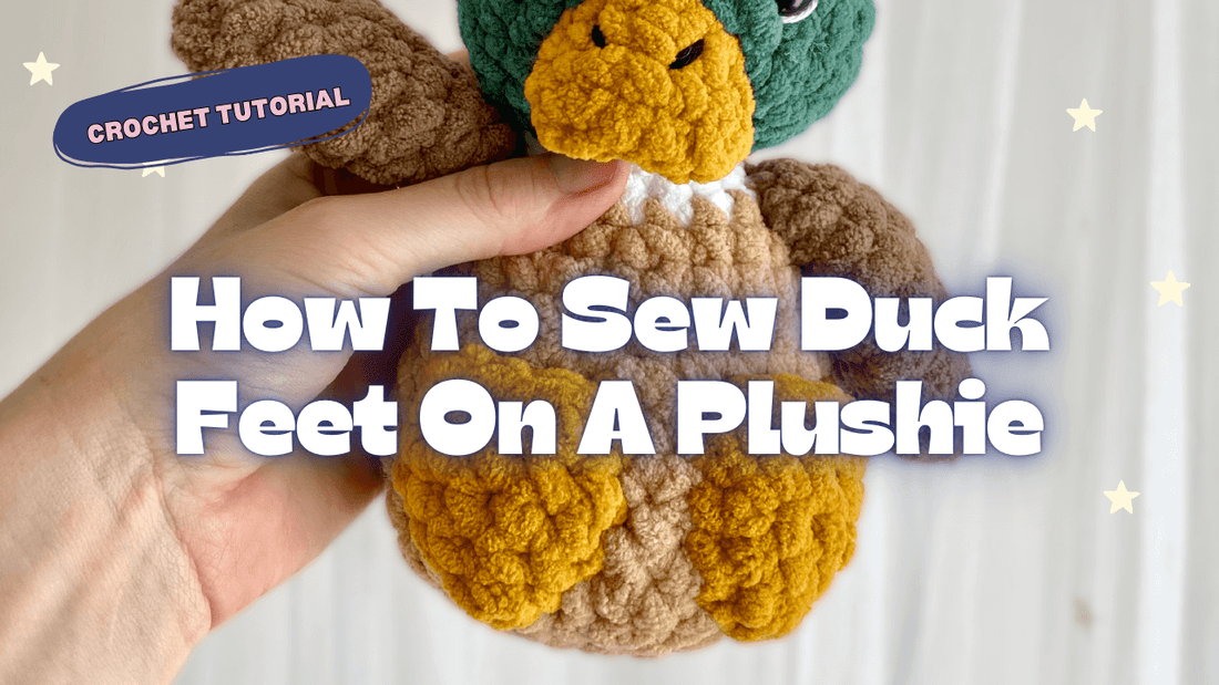 How to sew feet on a duck plushie