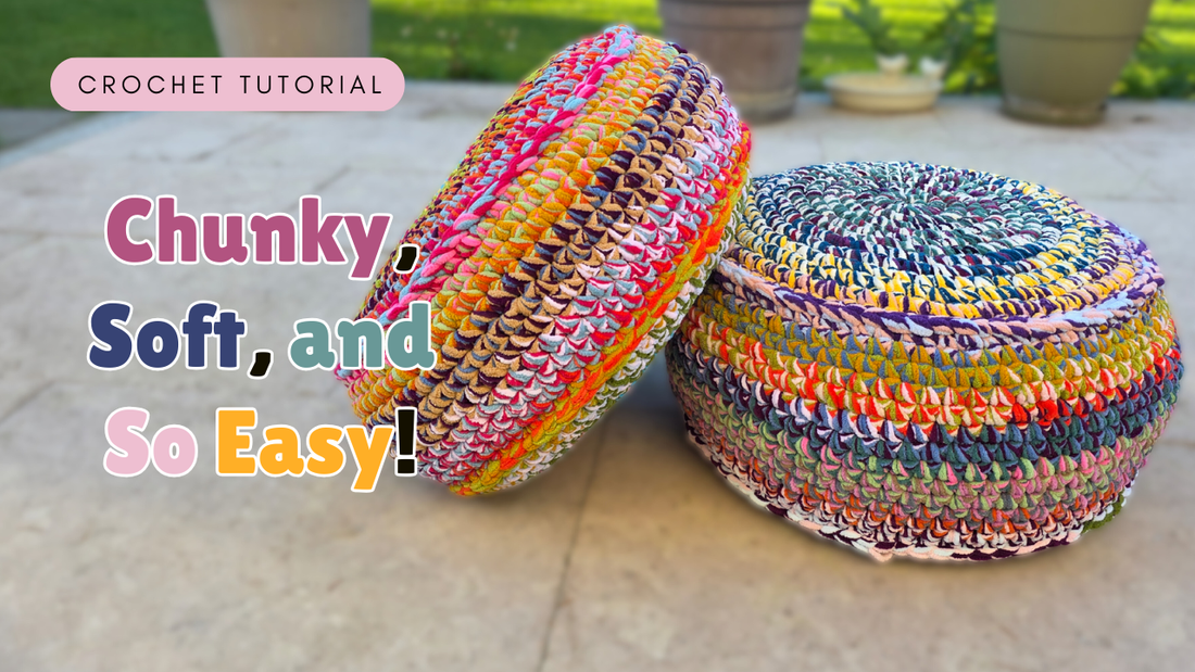 Chunky & Colorful Pouf aka Floor Cushion