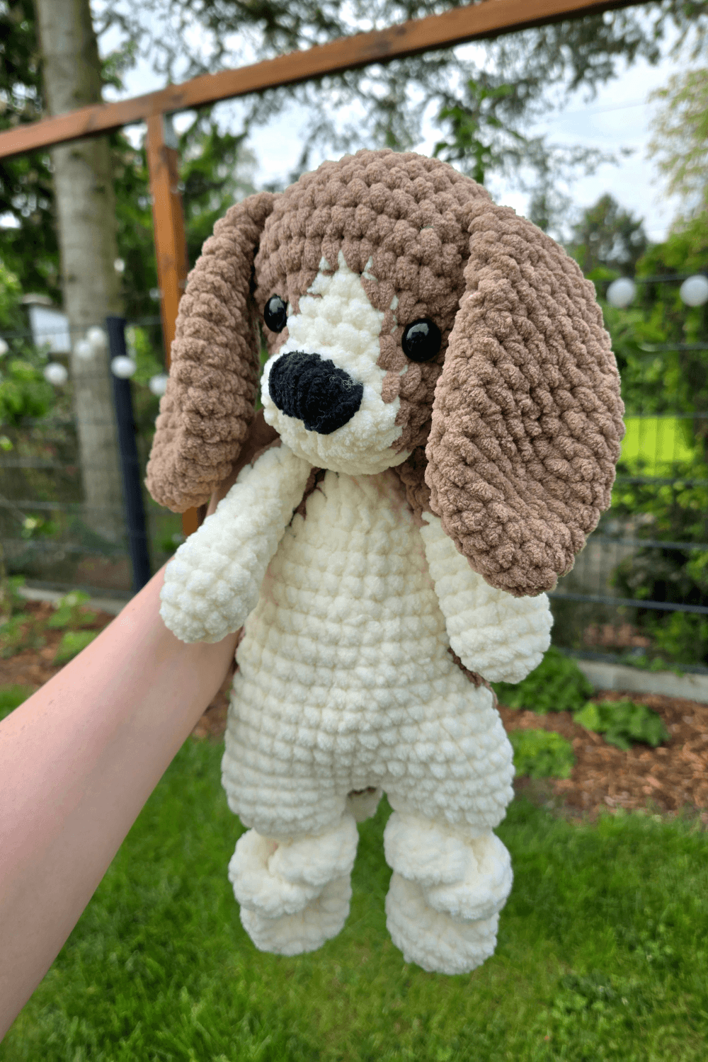 Beagle + Retriever Dog Crochet Pattern, Large Snuggler incl. FULL VIDEO TUTORIAL