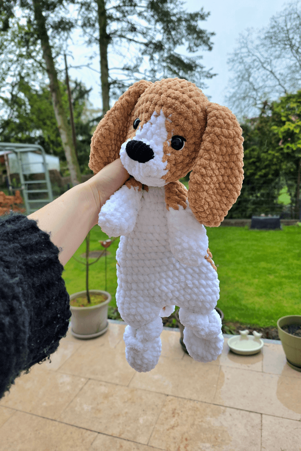 Beagle + Retriever Dog Crochet Pattern, Large Snuggler incl. FULL VIDEO TUTORIAL