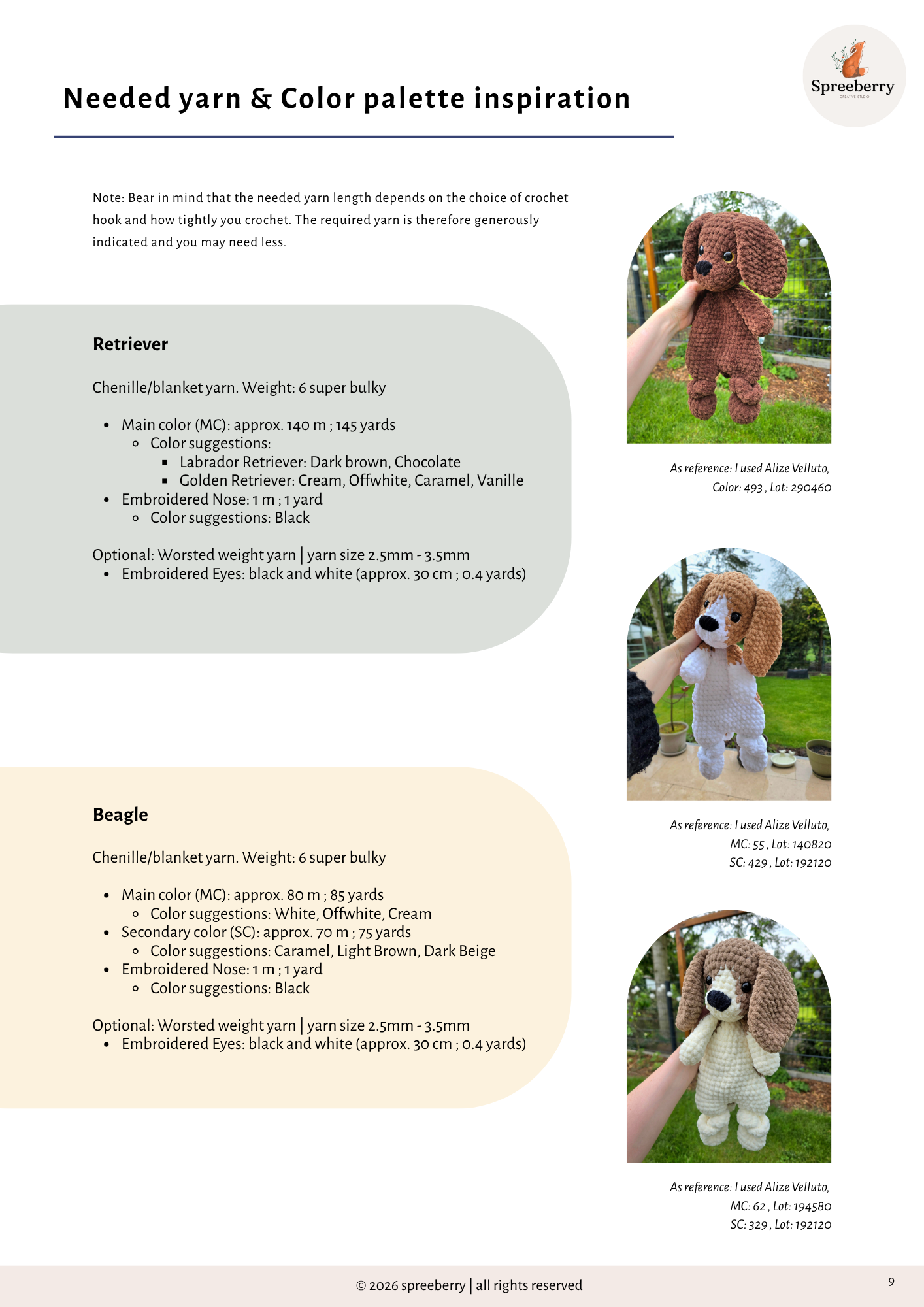 Beagle + Retriever Dog Crochet Pattern, Large Snuggler incl. FULL VIDEO TUTORIAL