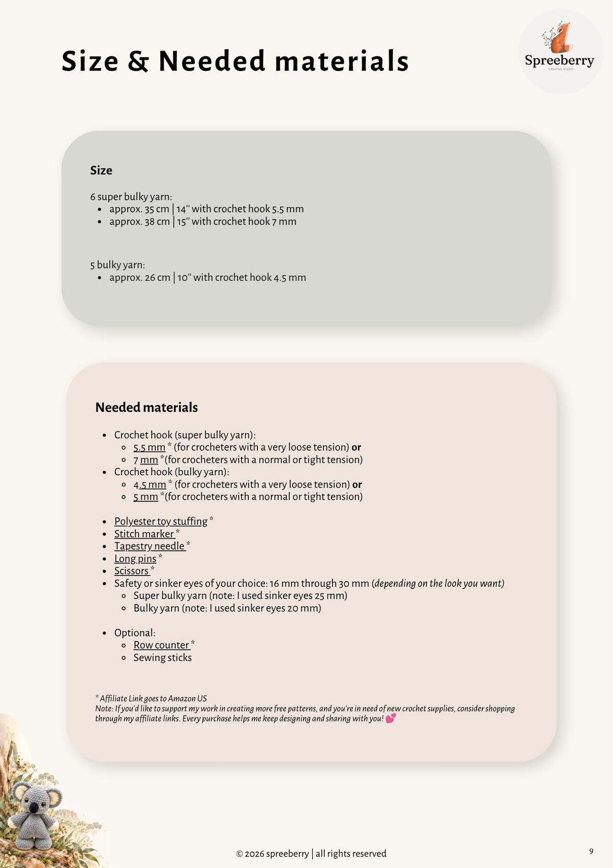 Koala "Kookie" INCL. FULL VIDEO TUTORIAL