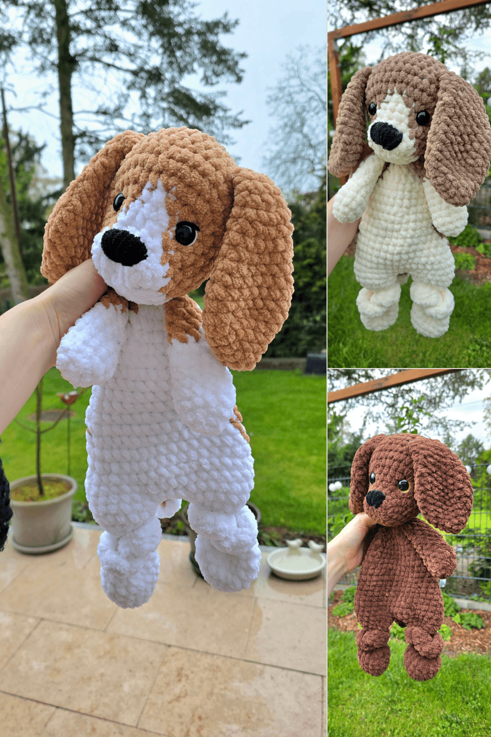 Beagle + Retriever Dog Crochet Pattern, Large Snuggler incl. FULL VIDEO TUTORIAL